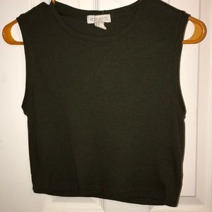 Army green crop top